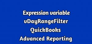 vDayRangeFilter QuickBooks Advanced Reporting