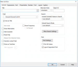 New ListBox Dialog in QuickBooks Advanced Reporting